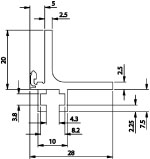 482.6 mm (19") Front Flange With T Channel Profile and Dimensions