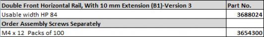 Double Front Horizontal Rail, With 10 mm Extension (B1)-Version 3