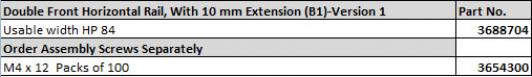 Double Front Horizontal Rail, With 10 mm Extension (B1)-Version 1